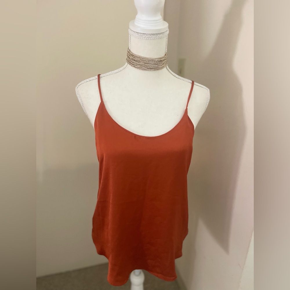 Fitted Orange Sleeveless Camisole